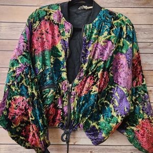 Vintage crop bomber jacket Sz M